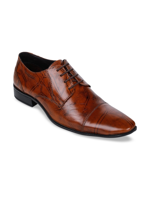 

Bruno Manetti Men Brown Textured Leather Formal Derbys