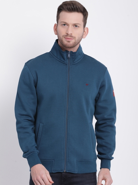 

t-base Men Teal Blue Solid Sweatshirt