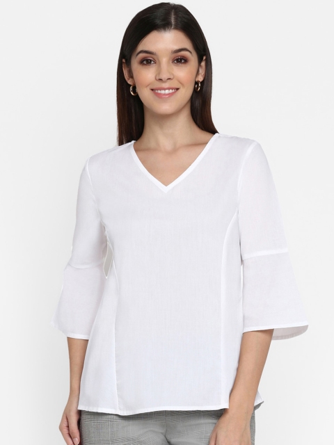 

Mode by Red Tape Women White Solid Top