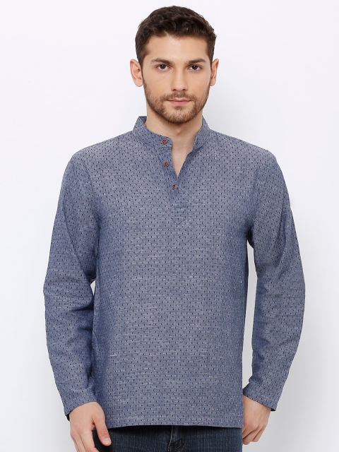 

SALWAR STUDIO Men Grey Printed Straight Kurta