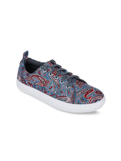 

Bruno Manetti Women Grey & Maroon Printed Sneakers