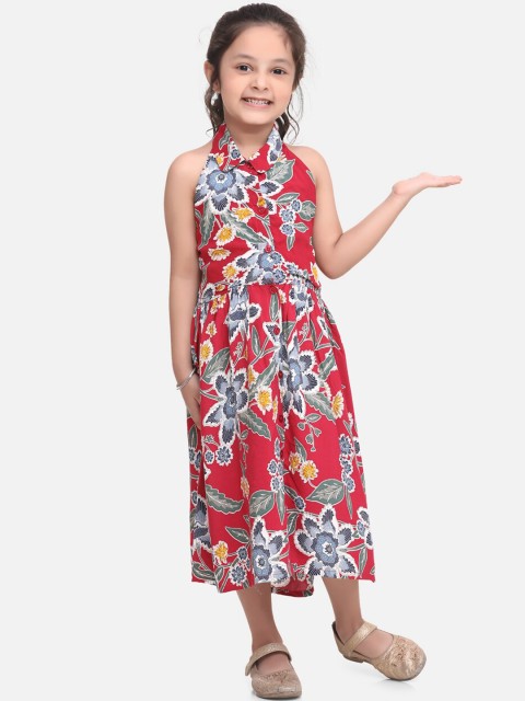 

BownBee Girls Red Printed Fit and Flare Dress