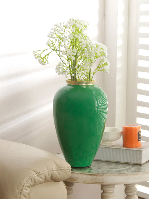 

Living Essence Green & Gold-Toned Solid Groot Bamboo Vase