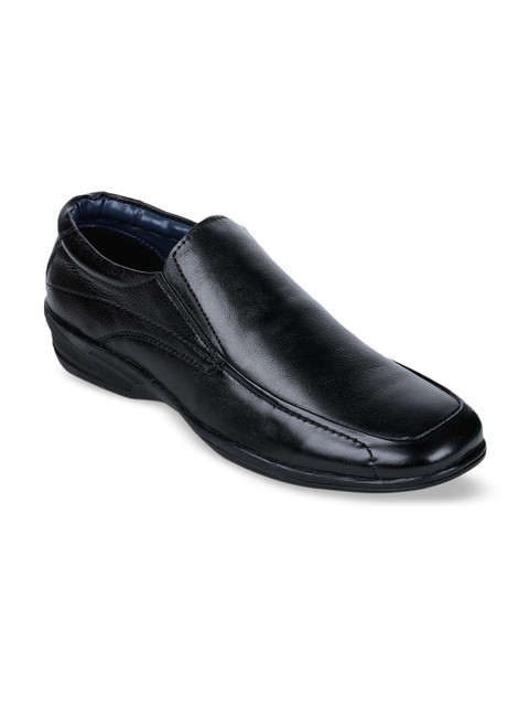 

Bruno Manetti Men Black Solid Leather Formal Slip-Ons