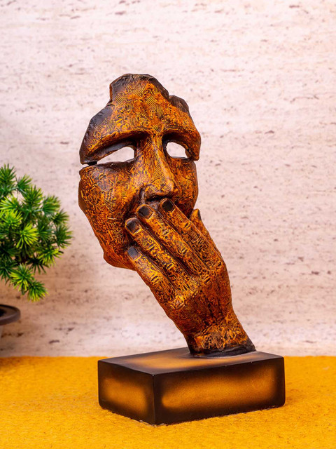 

TIED RIBBONS Yellow & Black Polyresin Face Statue
