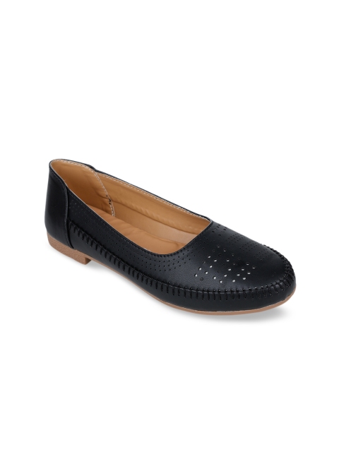 

Bruno Manetti Women Black Laser Cut Ballerinas