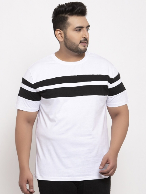 

Rodzen Men White & Black Colourblocked Round Neck T-shirt
