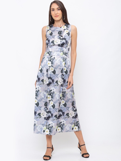 

Globus Women Lavender & Grey Printed Fit and Flare Dress