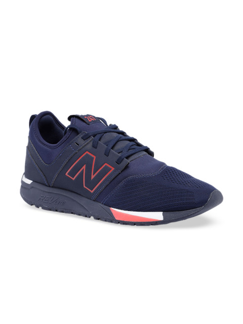 

New Balance Men Blue Woven Design Sneakers