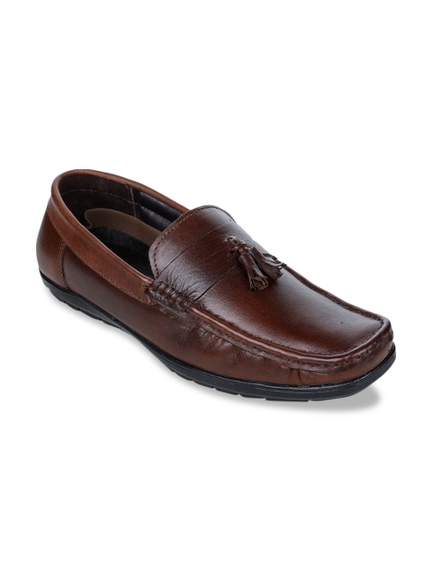 

Bruno Manetti Men Brown Tassel Leather Loafers