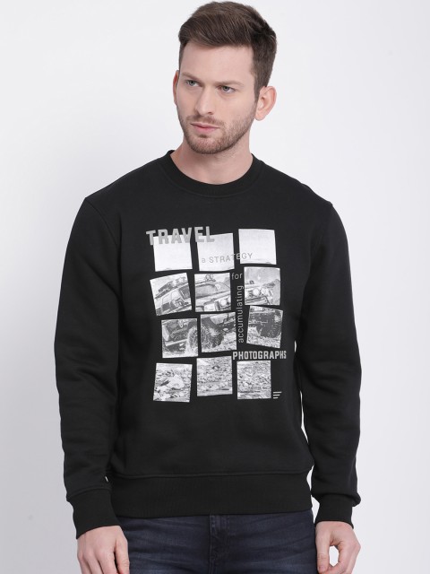 

t-base Men Black Printed Sweatshirt