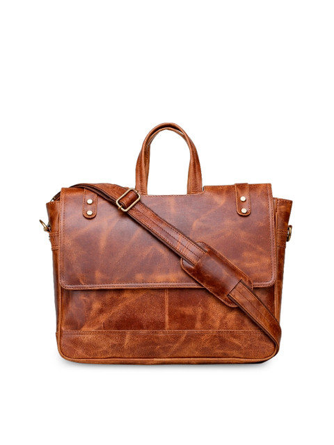 

Carry Trip Unisex Brown Textured Leather Laptop Bag