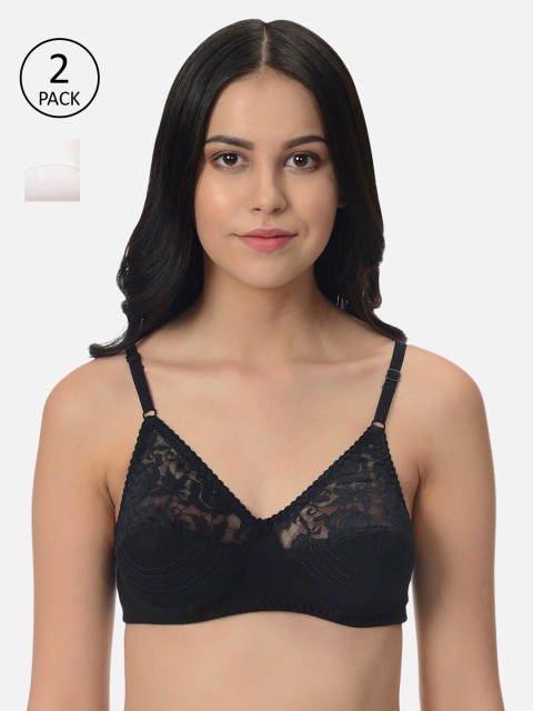 

mod & shy Pack of 2 Non-Wired Non Padded Everyday Bras MS5389, Black