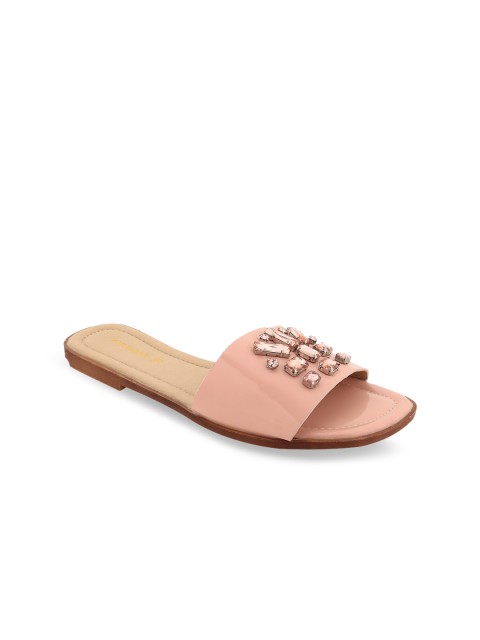 

Chumbak Women Pink Embellished Open Toe Flats