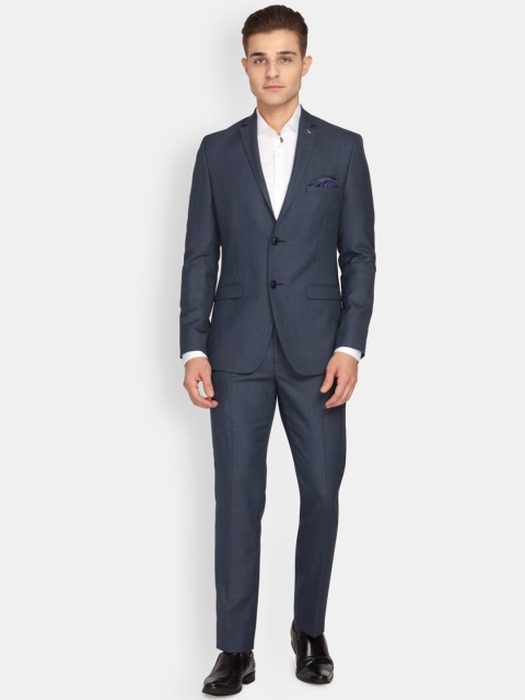 

Theme Men Blue Checked Super Slim-Fit Single-Breasted Formal Suit