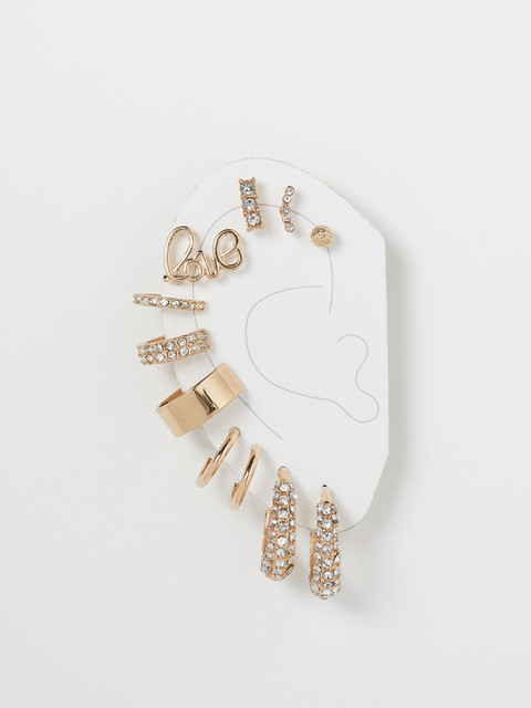 

H&M Gold & White 11 Pack Earrings & Ear cuffs