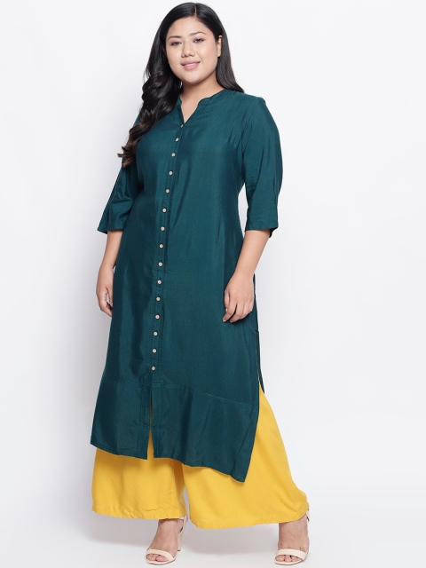 

Amydus Women Green Solid A-Line Kurta