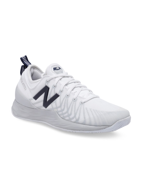 

New Balance Men White Textile Non-Marking Tennis Shoes