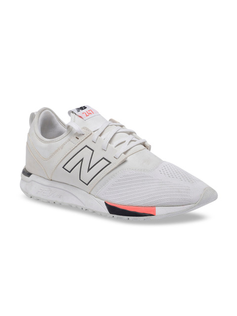

New Balance Men White Woven Design Sneakers