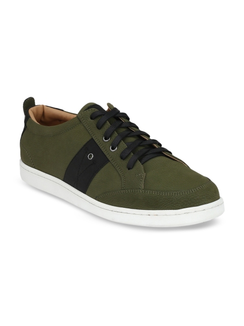 

Rodolfo Darrell Men Olive Green Solid Sneakers
