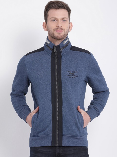 

t-base Men Blue Colourblocked Sweatshirt