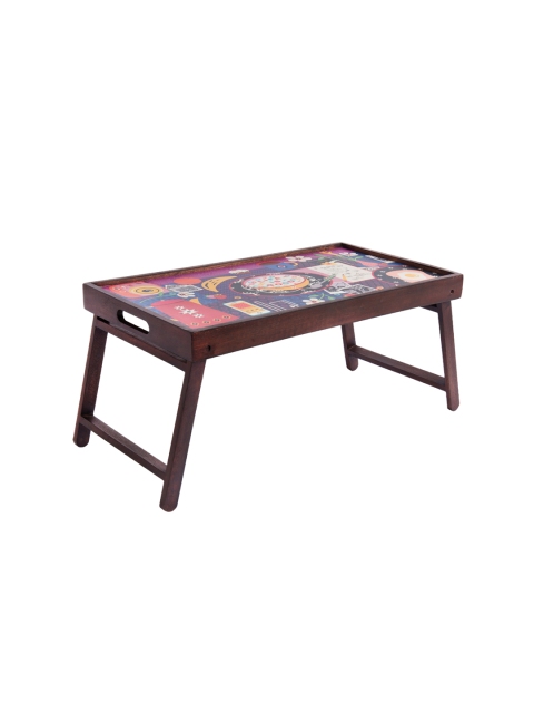 

Chumbak Brown Love Travel Print Breakfast Table Cum Tray