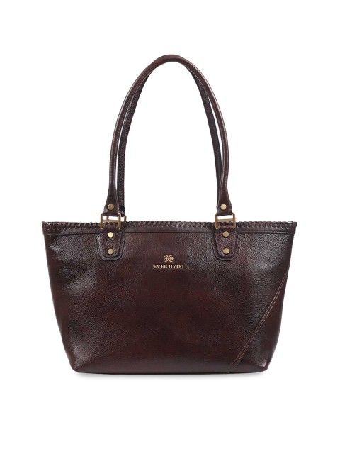 

EVER HYDE Brown Solid Shoulder Leather Bag