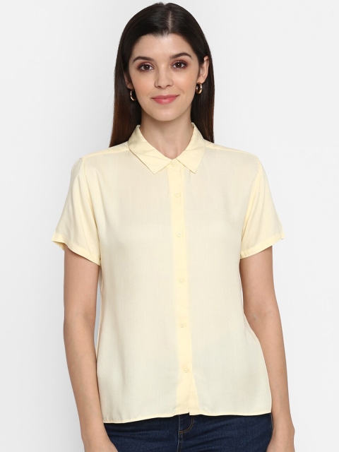 

Mode by Red Tape Women Yellow Regular Fit Solid Casual Shirt