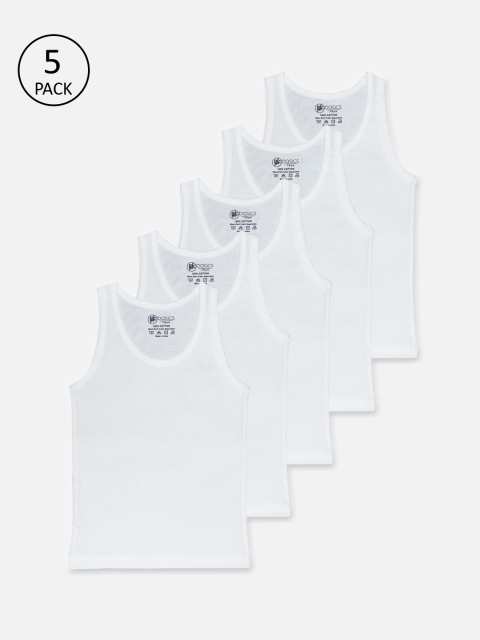 

YK Basics Boys Pack Of 5 White Solid Innerwear Vests MNC-VST-101-5_0 - 3 MTH