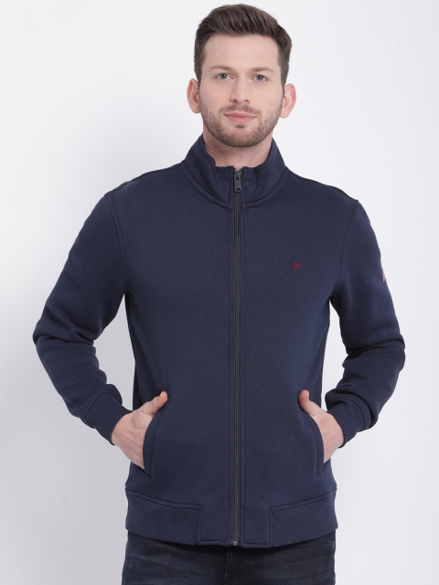 

t-base Men Navy Blue Solid Sweatshirt