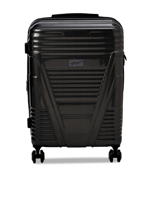 

F Gear Unisex Black Textured Valkyrie 360-Degree Rotation Large Trolley Suitcase
