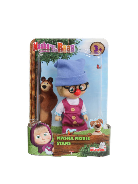 

Masha and The Bear Unisex Kids Pink & White Simba Masha Movie Stars In Zorro Outfit Action Figure Toy