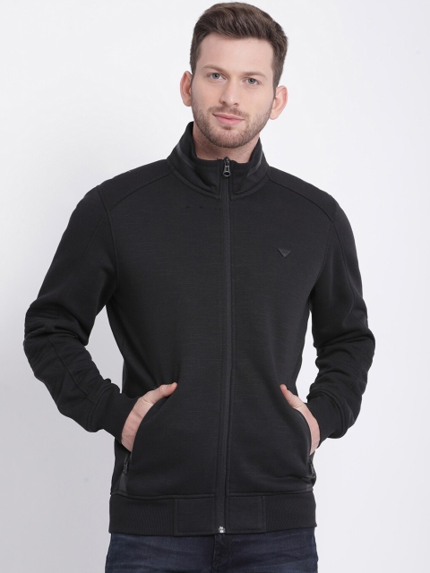 

t-base Men Black Solid Fleece Sweatshirt