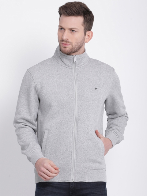 t-base Men Grey Solid Sweatshirt