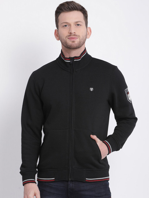 

t-base Men Black Solid Sweatshirt