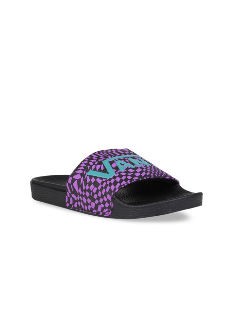 

Vans Men Black & Purple Self Design Sliders