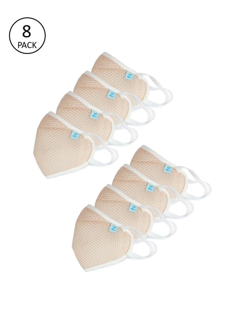 

ZIYAA Unisex Beige 8 Pcs 4-Ply Safety Shield Reusable Outdoor Protection Masks