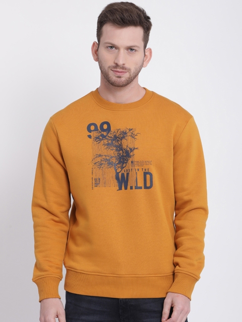 

t-base Men Yellow Printed Sweatshirt