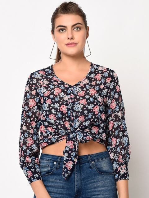 

SQew Women Blue Printed Top
