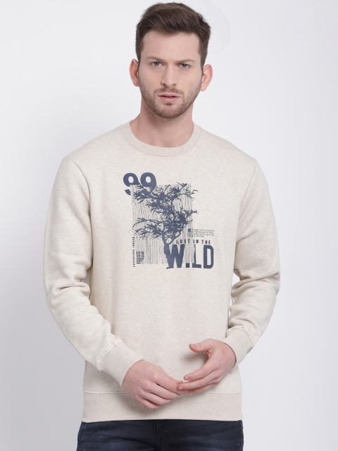 

t-base Men Beige Printed Sweatshirt