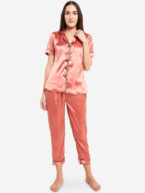 

Smarty Pants Women Peach Solid Night suit