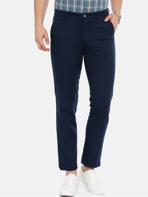

Classic Polo Men Navy Blue Slim Fit Solid Regular Trousers
