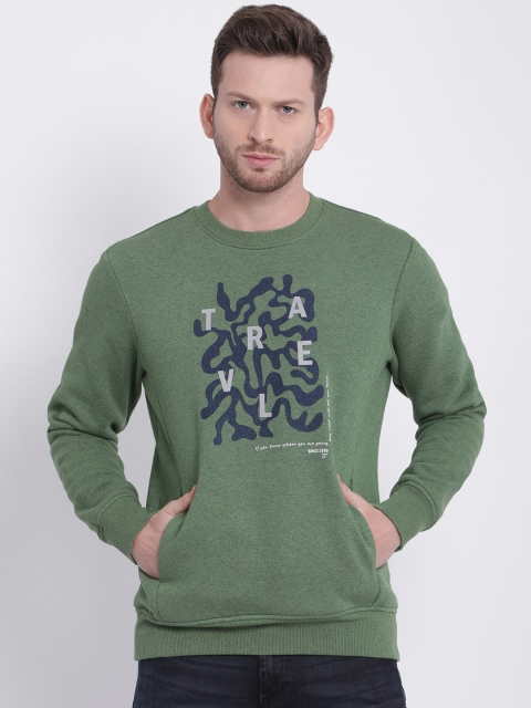 

t-base Men Green & Blue Printed Sweatshirt