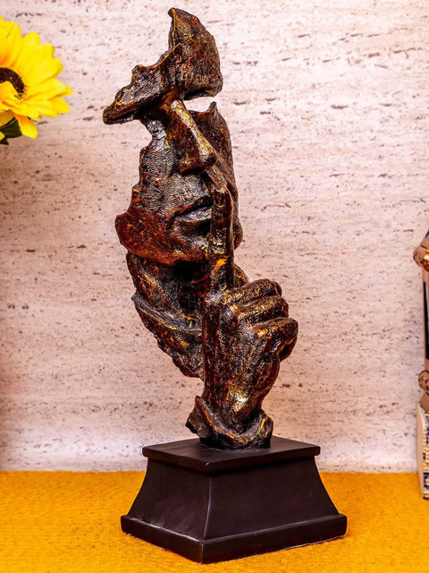 

TIED RIBBONS Black & Gold-Toned Face Statue