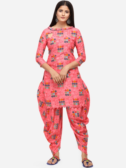 

SHAVYA Pink Cotton Blend Unstitched Dress Material