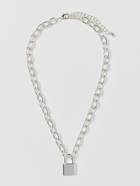 

H&M Silver Lock Pendant Necklace