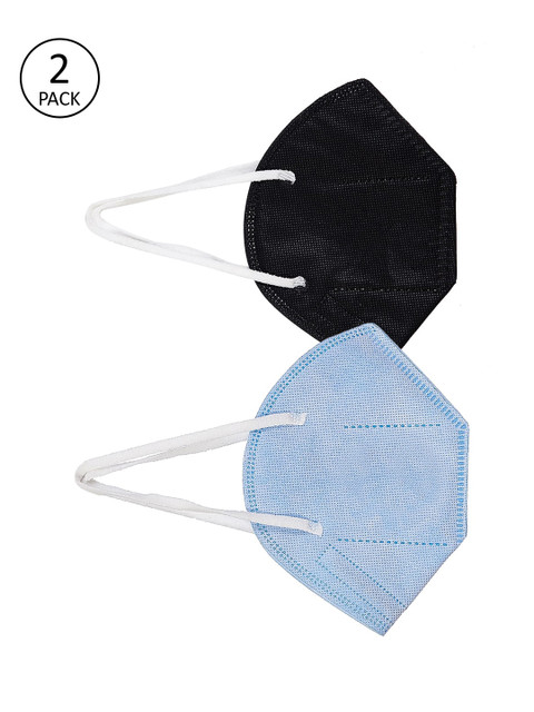 

Priyaasi Adults 2 Pcs 5-Ply Reusable Cloth Masks, Black