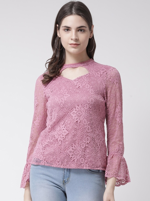 

Latin Quarters Women Pink Self Design Top