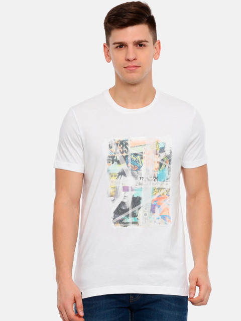 

Classic Polo Men White Printed Round Neck T-shirt
