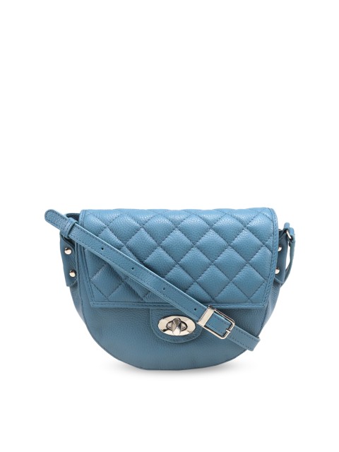 

Da Milano Blue Solid Quilted Vianna Sling Bag
